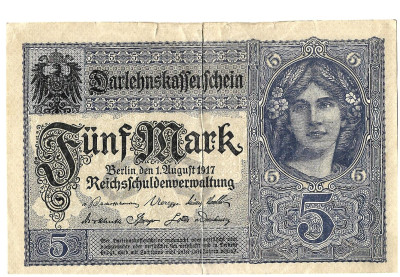 Niemcy - BANKNOT - 5 Marek 1917 (29)