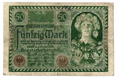 Niemcy - BANKNOT - 50 Marek 1920 seria A (35)