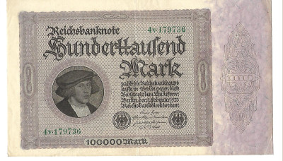BANKNOT NIEMCY - 100000 marek - 1923 rok (45) Super stan!
