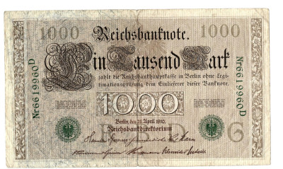 Berlin - Banknot Niemcy 1000 Marek 1910 r.  (17)