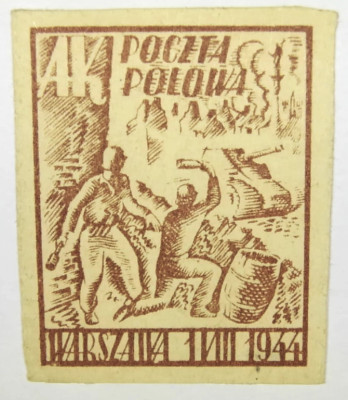 Pr&oacute;ba W 118 Powstańcza Poczta Wojskowa AK  Typ VI  ATEST