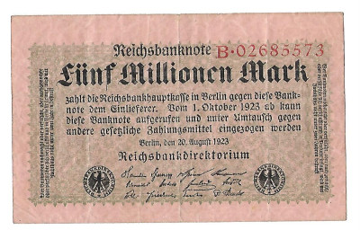 Banknot Niemcy 5 millionen mark 1923 (68)