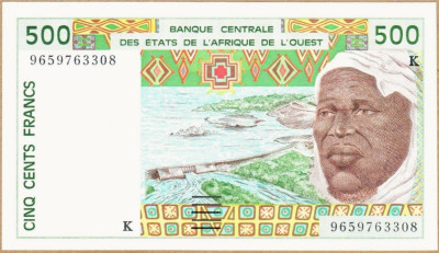 SENEGAL 1997,500 frank&oacute;w UNC! Gratis wysyłka!