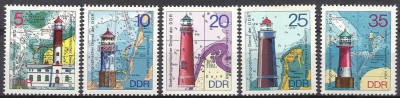 1975 r NRD. Mi 1787 - 1791** Latarnie Świata