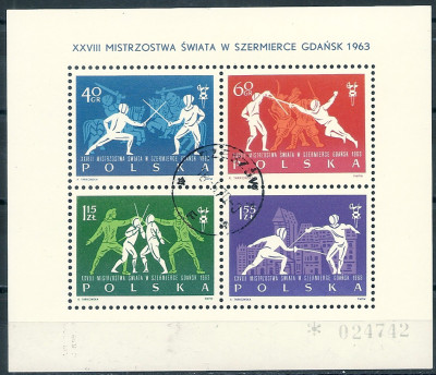 1963 r Blok 38** Kasowany