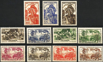 GWINEA FRANCUSKA 1939-1940-kompletna seria.
