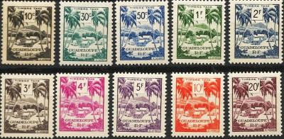 GWADELUPA 1947 - kompletna seria.