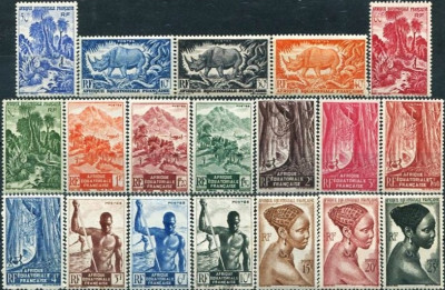 FRANCUSKA AFRYKA R&Oacute;WNIKOWA 1946-kompletna seria.