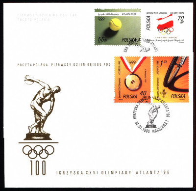 FDC 1996 Fi 3457-3460 Olimpiada letnia Atlanta