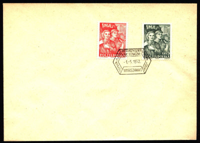 FDC 1952 S-030 Fi 598-599 Święto pracy
