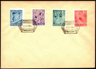 FDC 1952 S-040 Fi 612-15 Święto Kultury Fizycznej