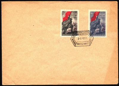 FDC 1953 S-062 Fi 653-654 10 rocznica bitwy pod Stalingradem