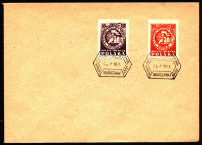 FDC 1953 S-071 Fi 676-677 Światowy Kongres Student&oacute;w