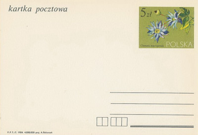 Cp 857 s.1984 - Powojniki