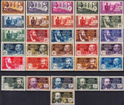 FRANCUSKA AFRYKA R&Oacute;WNIKOWA 1937-1942-kompletna seria.