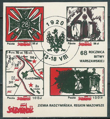 Solidarność (S336)- 88 68 r. Bitwy Warszawskiej (blok)