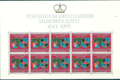 1968 r Liechtenstein  Ark Mi 500**