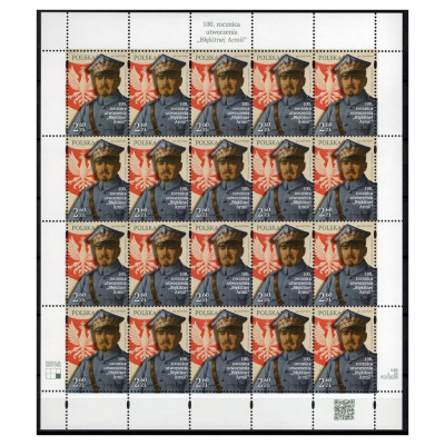 2017 Fi. 4760  Błękitna armia Hallera arkusz znaczk&oacute;w