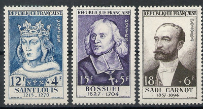 1954 r. Francja Mi 1008 - 1010*