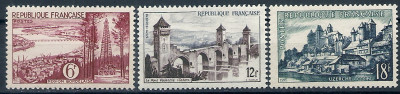 1955 r. Francja Mi 1057 - 1059**