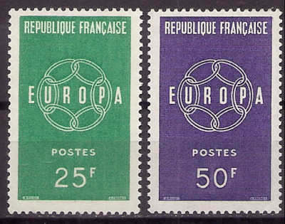 1959 r. Francja Mi 1255 - 1256**