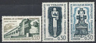 1962 r. Francja Mi 1382 - 1384**