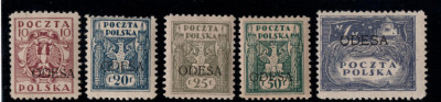 1919 Odessa, polskie znaczki opłaty z nadrukiem
