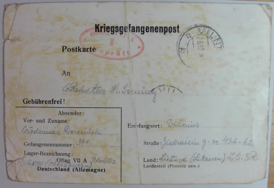 Kartka Obozowa - List - Oflag VII A 1 Gepruft - 1940r.