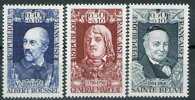 1969 r. Francja Mi 1653 - 1655**