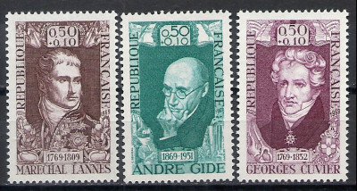 1969 r. Francja Mi 1663 - 1665**