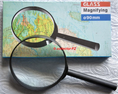 Lupa duża średnica naturalne szkło 90 mm