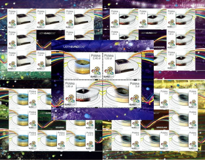 4418-4421 Arkusiki + blok 240** UEFA Euro - 2012