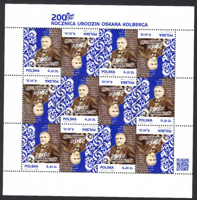 Fi 4510 Arkusik czysty ** 200 rocznica urodzin Oskara Kolber