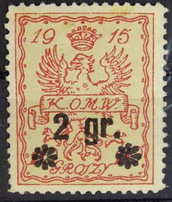 Fi 9d * Herb miasta i orzeł WARSZAWA 1916 - gw. Berbeka