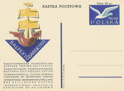 Cp 170 : Wystawa Filatelistyczna BALPEX 1959