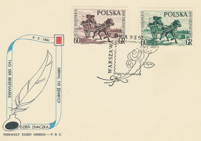 FDC 1122 ab: Dzień Znaczka 1961