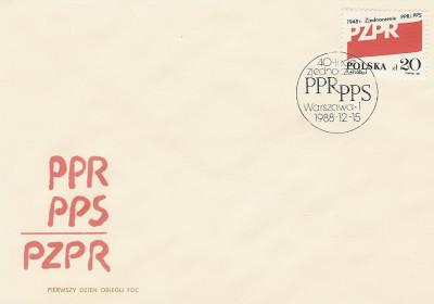 FDC 3034: 40 rocz. PZPR