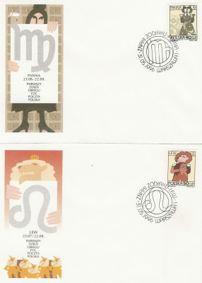 FDC 3447-48 #2: Znaki zodiaku - panna, lew