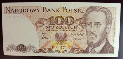 1986 r 100 zł. Seria PF. UNC.