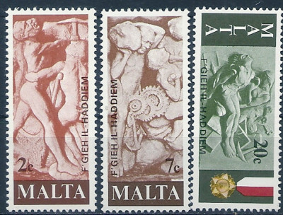 1977 r. Malta Mi 555 - 557**