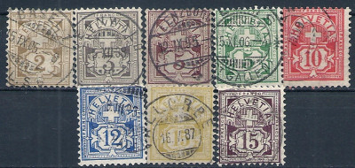 1882 r Szwajcaria Mi 50 - 57 kas.