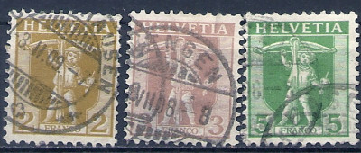 1908 r Szwajcaria Mi 95 - 97 kas.