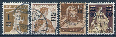 1915 r Szwajcaria Mi 124 - 127 kas.