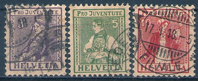 1917 r Szwajcaria Mi 133 - 135 kas.