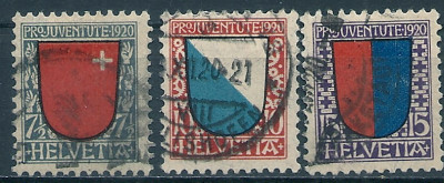 1920 r Szwajcaria Mi 153 - 155 kas.