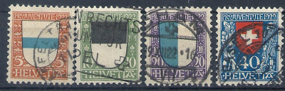 1922 r Szwajcaria Mi 175 - 178 kas.