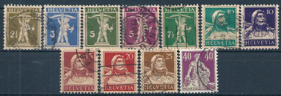 1924 r Szwajcaria Mi 198 - 208 kas.