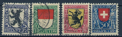 1924 r Szwajcaria Mi 209 - 212 kas.