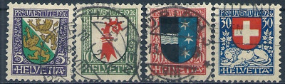 1926 r Szwajcaria Mi 218 - 221 kas.