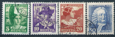 1934 r Szwajcaria Mi 281 - 284 kas.